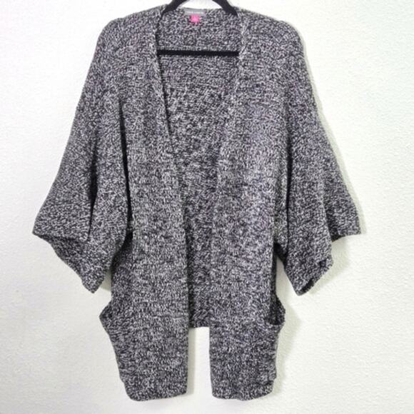 Vince Camuto Sweaters - Vince Camuto Women's Cardigan Open Oversized Black White Quiet Luxury Size Large